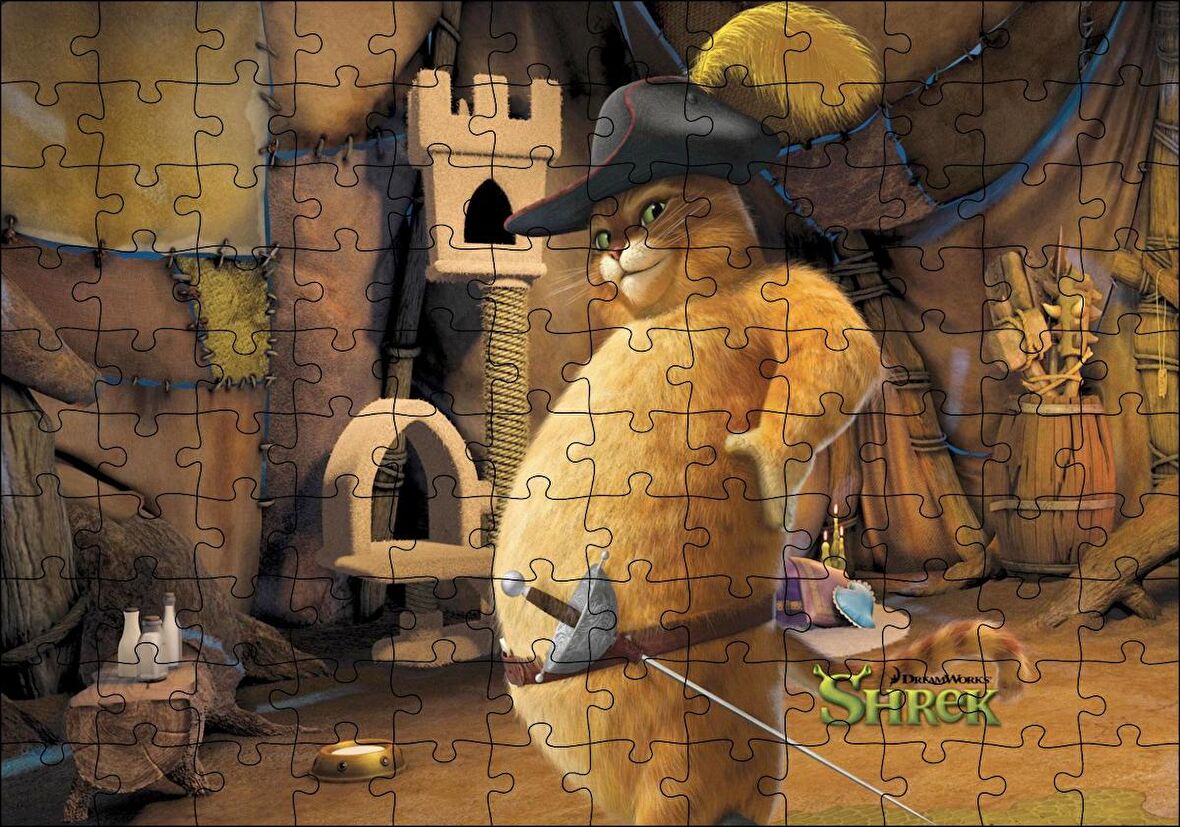Cakapuzzle Sonsuza Kadar Shrek Kedi Görseli Puzzle Yapboz MDF Ahşap