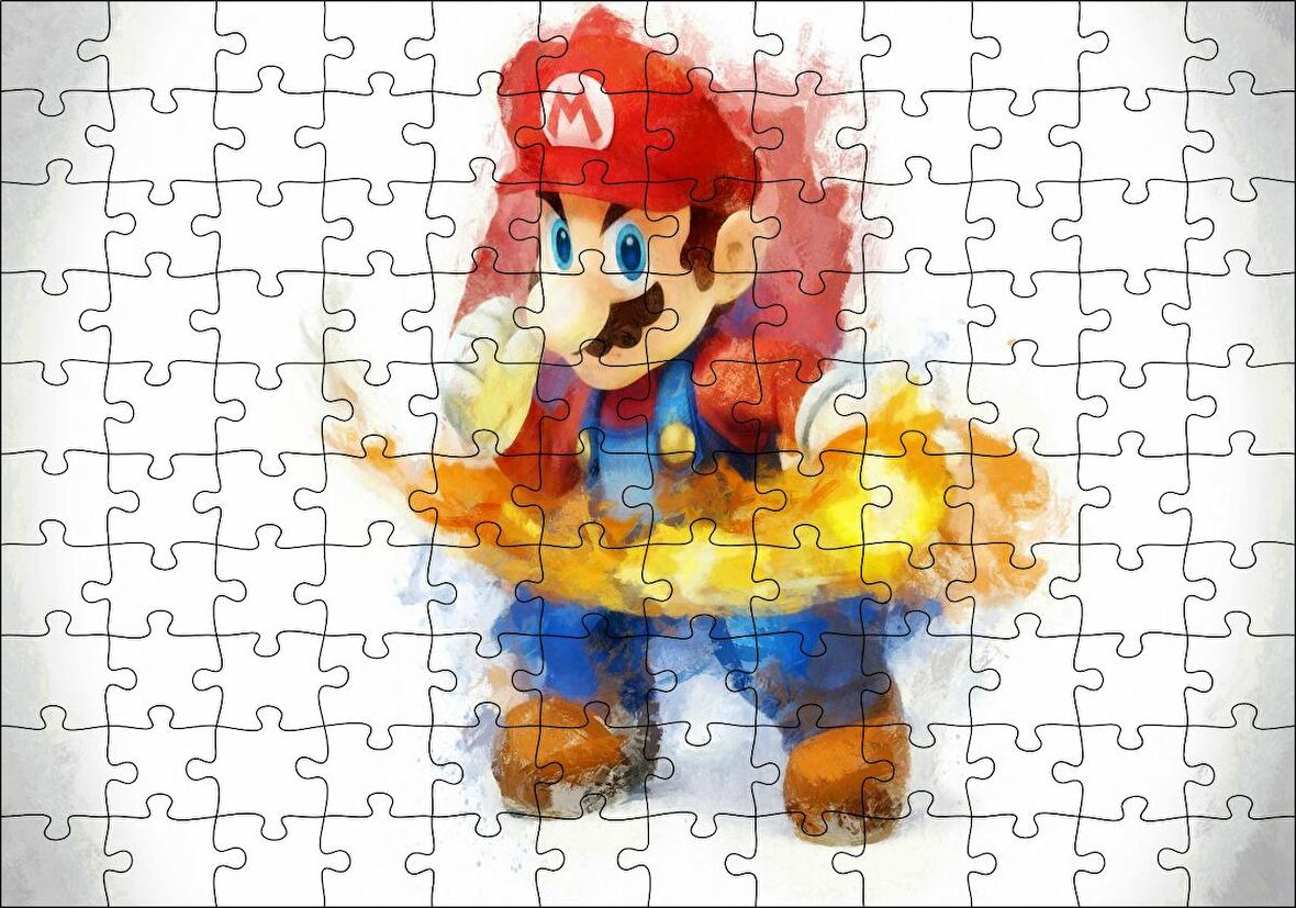 Cakapuzzle Super Mario Çizim Puzzle Yapboz MDF Ahşap