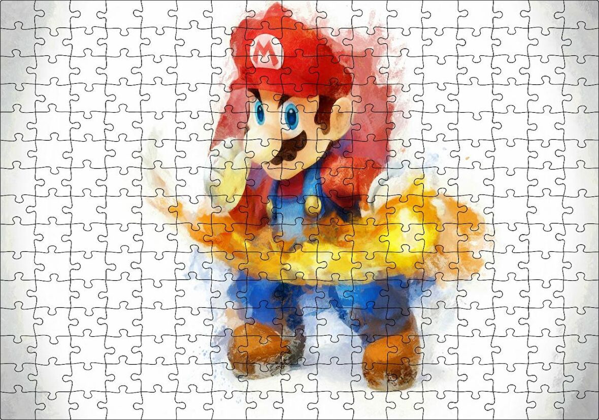 Cakapuzzle Super Mario Çizim Puzzle Yapboz MDF Ahşap