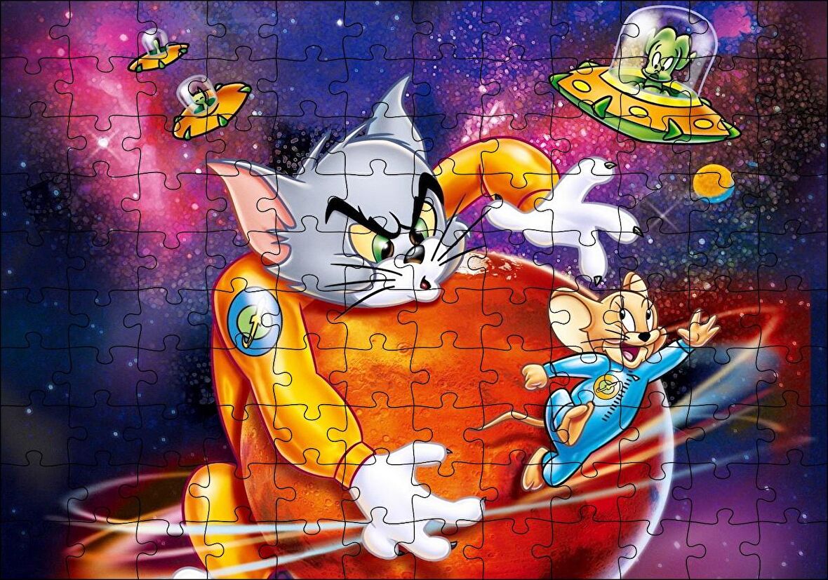 Cakapuzzle Tom ve Jerry Çizgi Filmi, Puzzle Yapboz MDF Ahşap