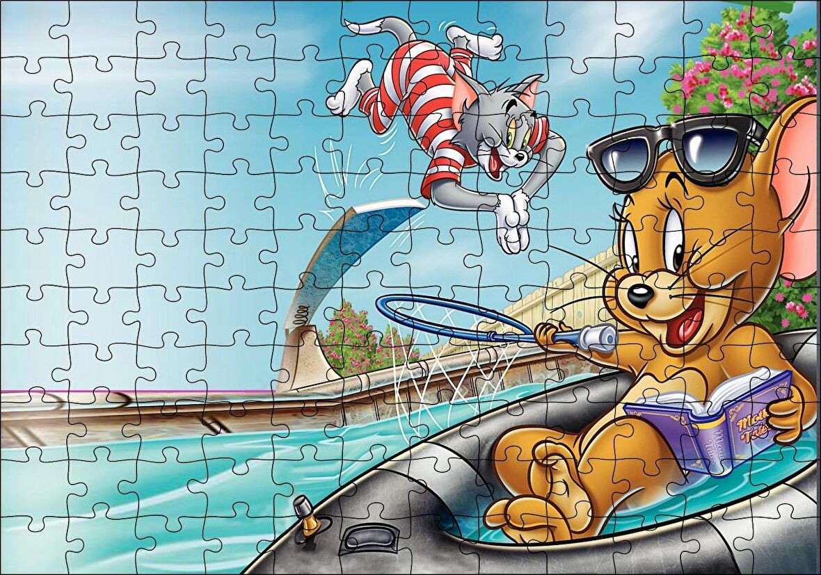 Cakapuzzle Tom ve Jerry Fur Flying Puzzle Yapboz MDF Ahşap