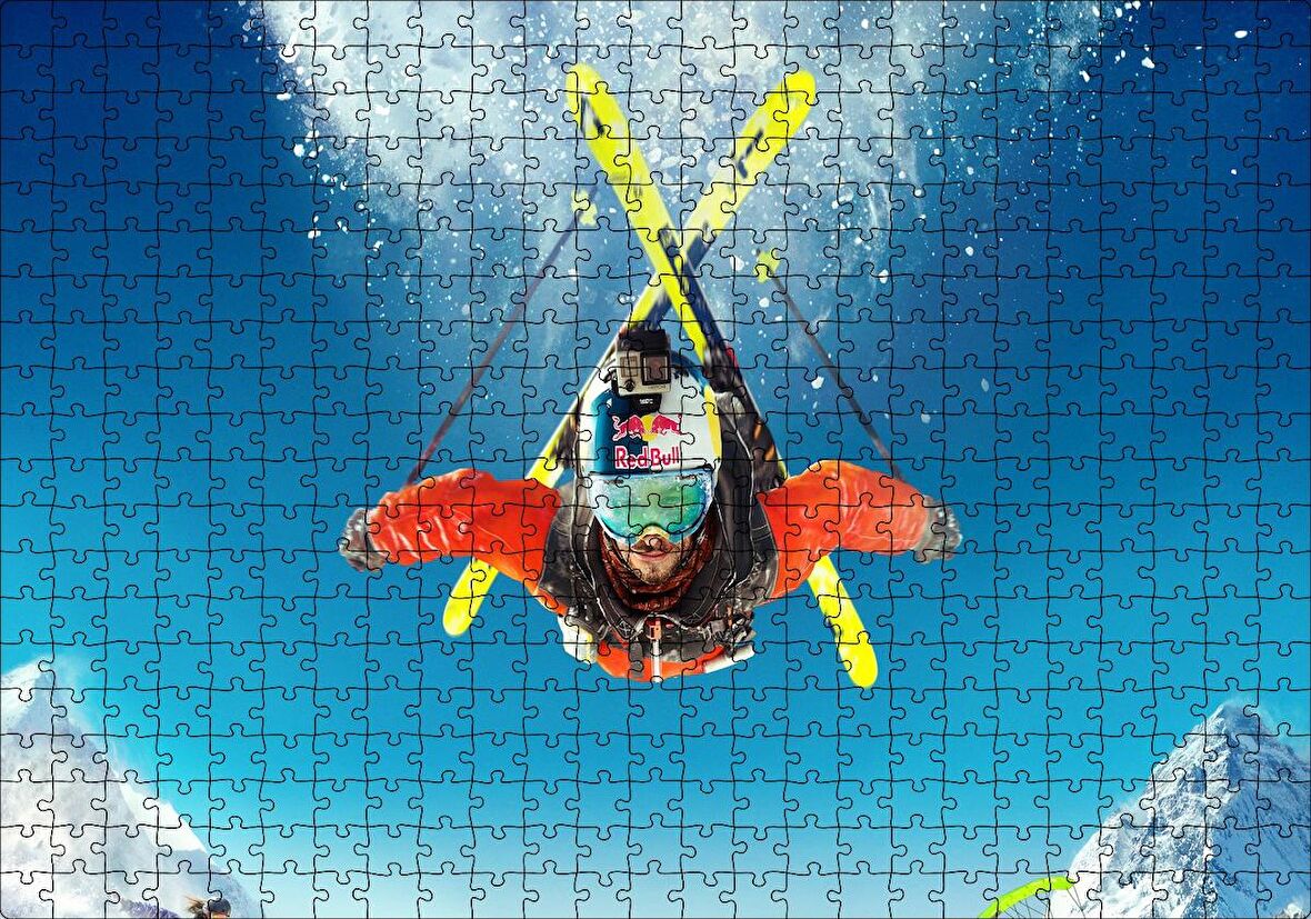 Cakapuzzle Uçan Kayakçı Spor Puzzle Yapboz MDF Ahşap