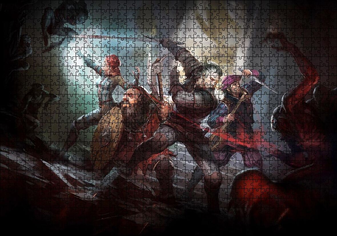Cakapuzzle Witcher Macera Oyunu Savunma Görseli Puzzle Yapboz MDF Ahşap