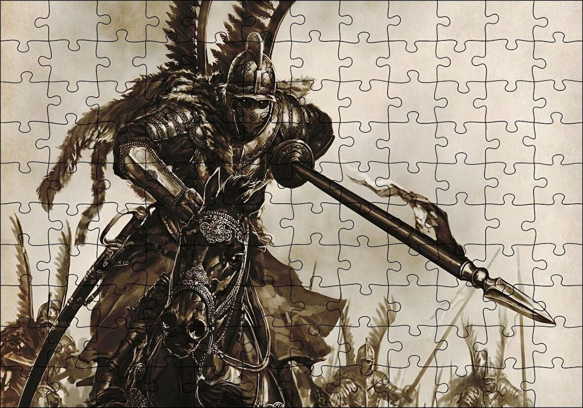 Cakapuzzle Zırh Mıztak Polonyalı Kanatlı Süvari Görseli Puzzle Yapboz MDF Ahşap