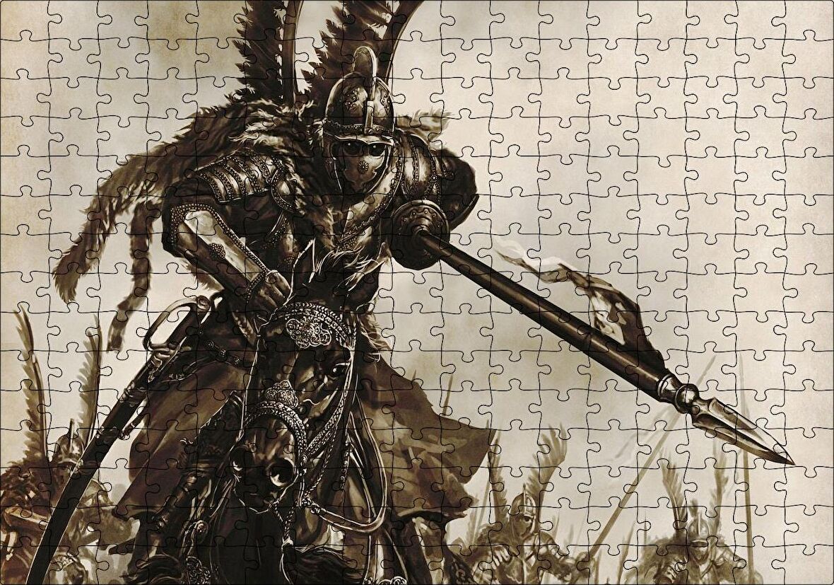 Cakapuzzle Zırh Mıztak Polonyalı Kanatlı Süvari Görseli Puzzle Yapboz MDF Ahşap