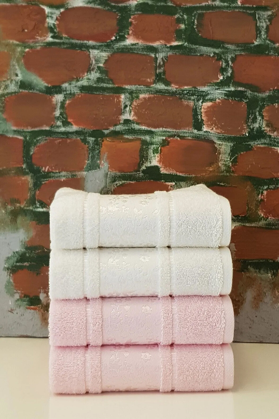 Camellia Havlu 4'lü Krem Pembe
