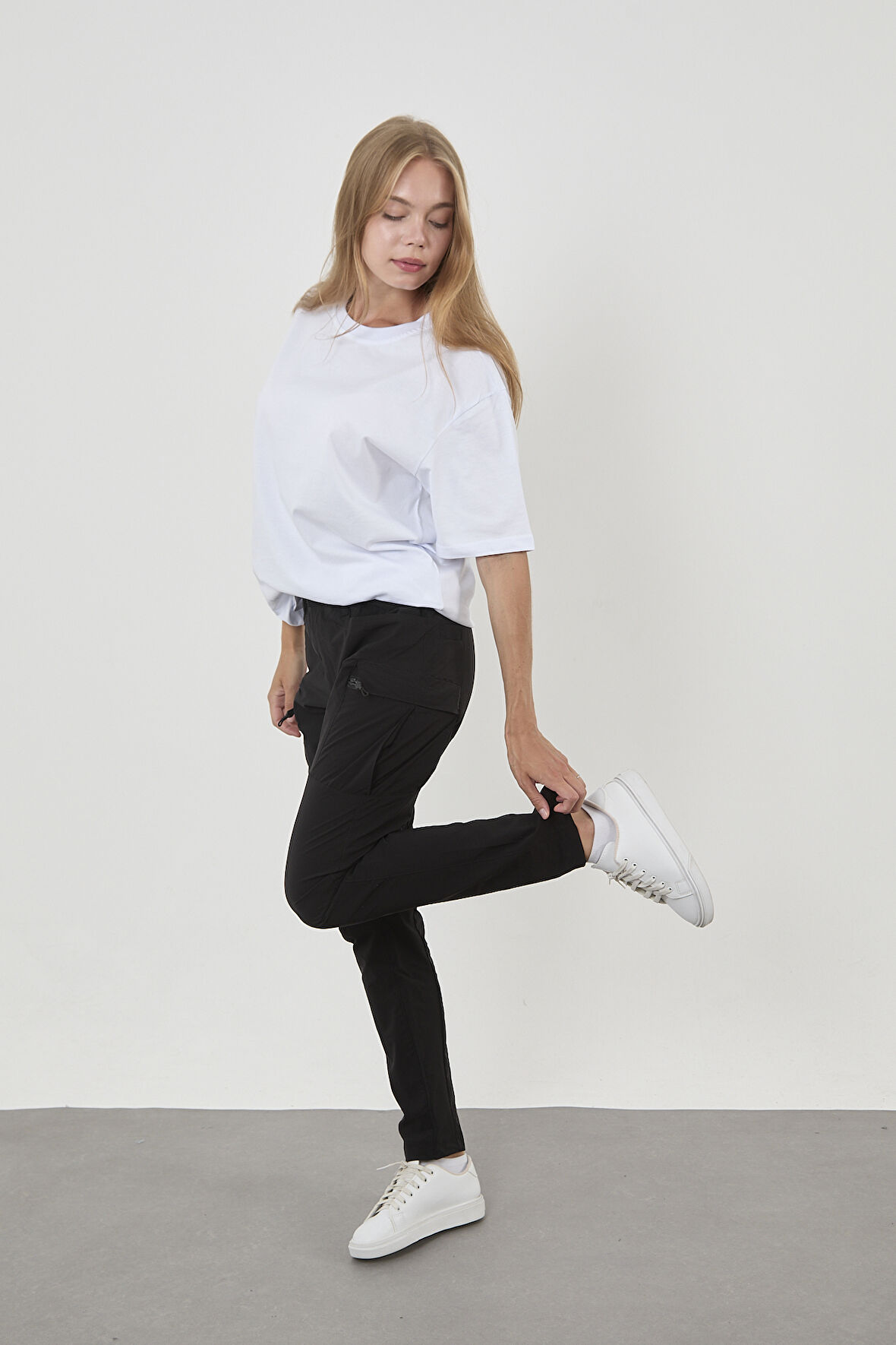 Camp5517 Outdoor Tactical Çok Cepli Likralı Yazlık Kadın Siyah Taktik Pantolon