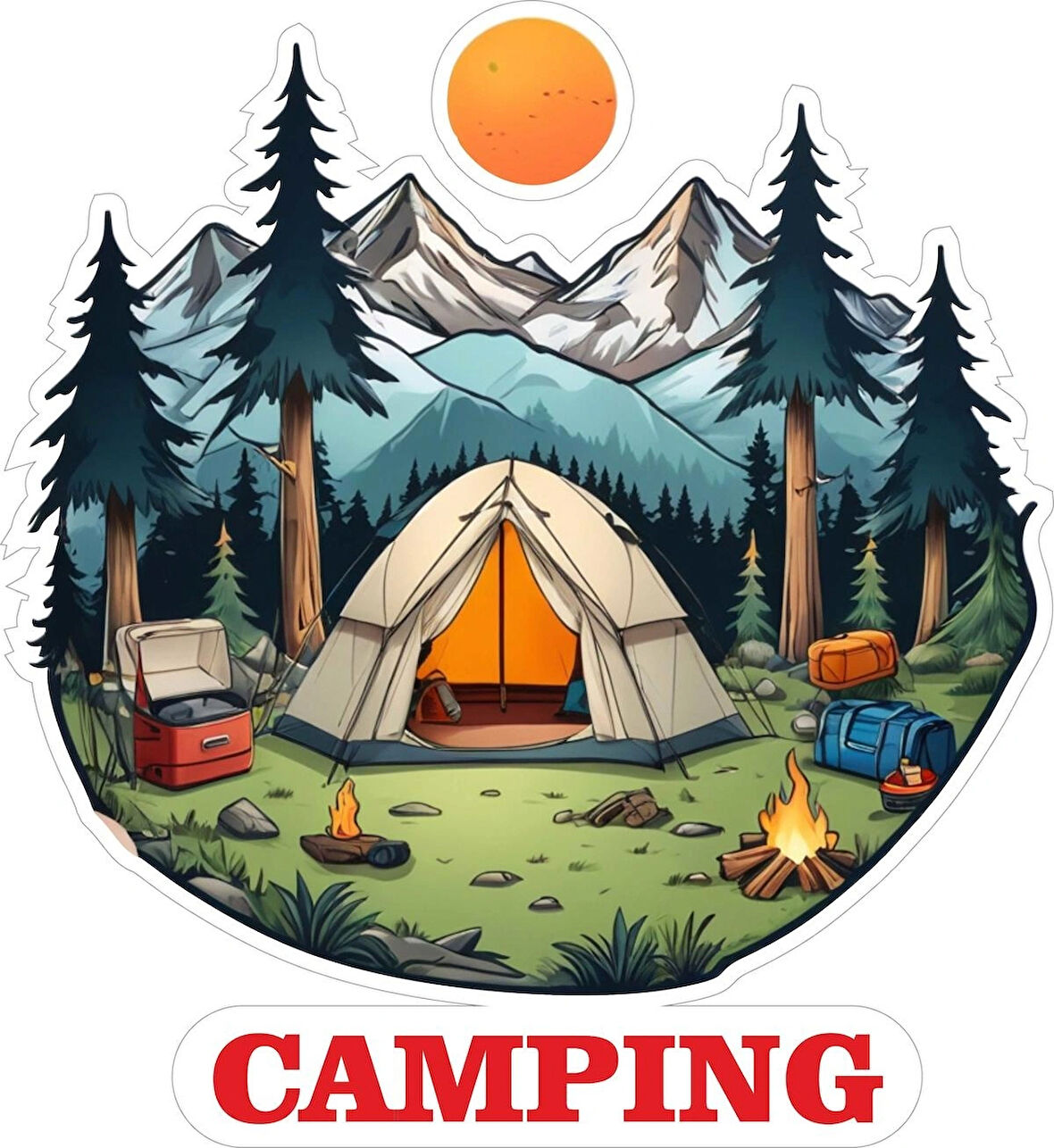 33x33 cm Camping Karavan Sticker Tekne Jeep Araç Sticker