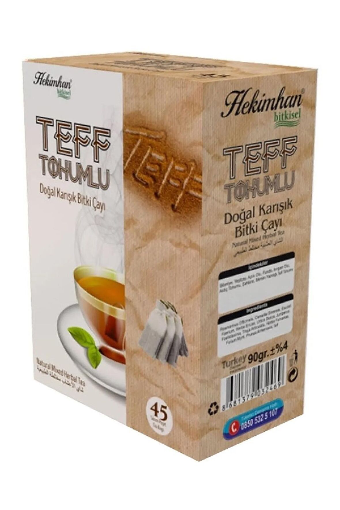 Teff Tohumlu Çay 45'li Süzen Poşet 2 Adet