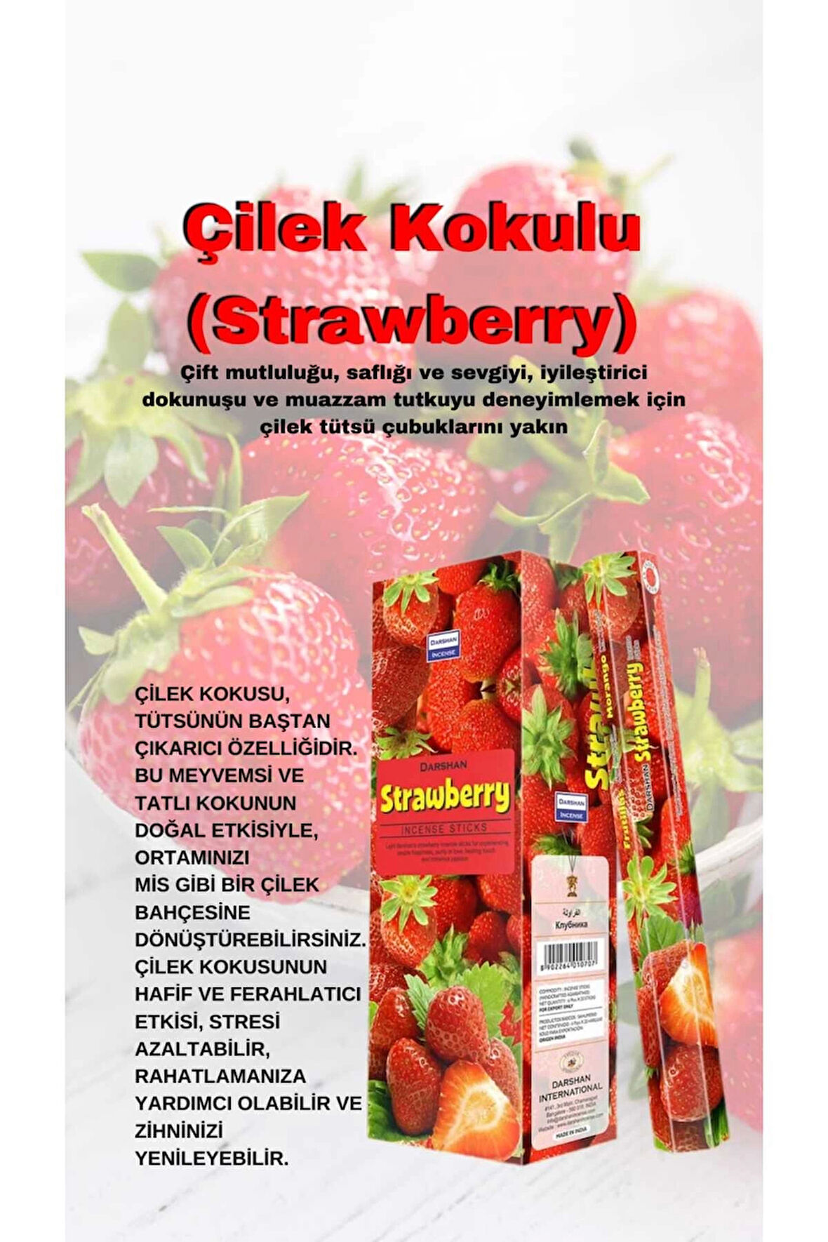 Çilek Kokulu Tutku Tütsü 20 çubuk