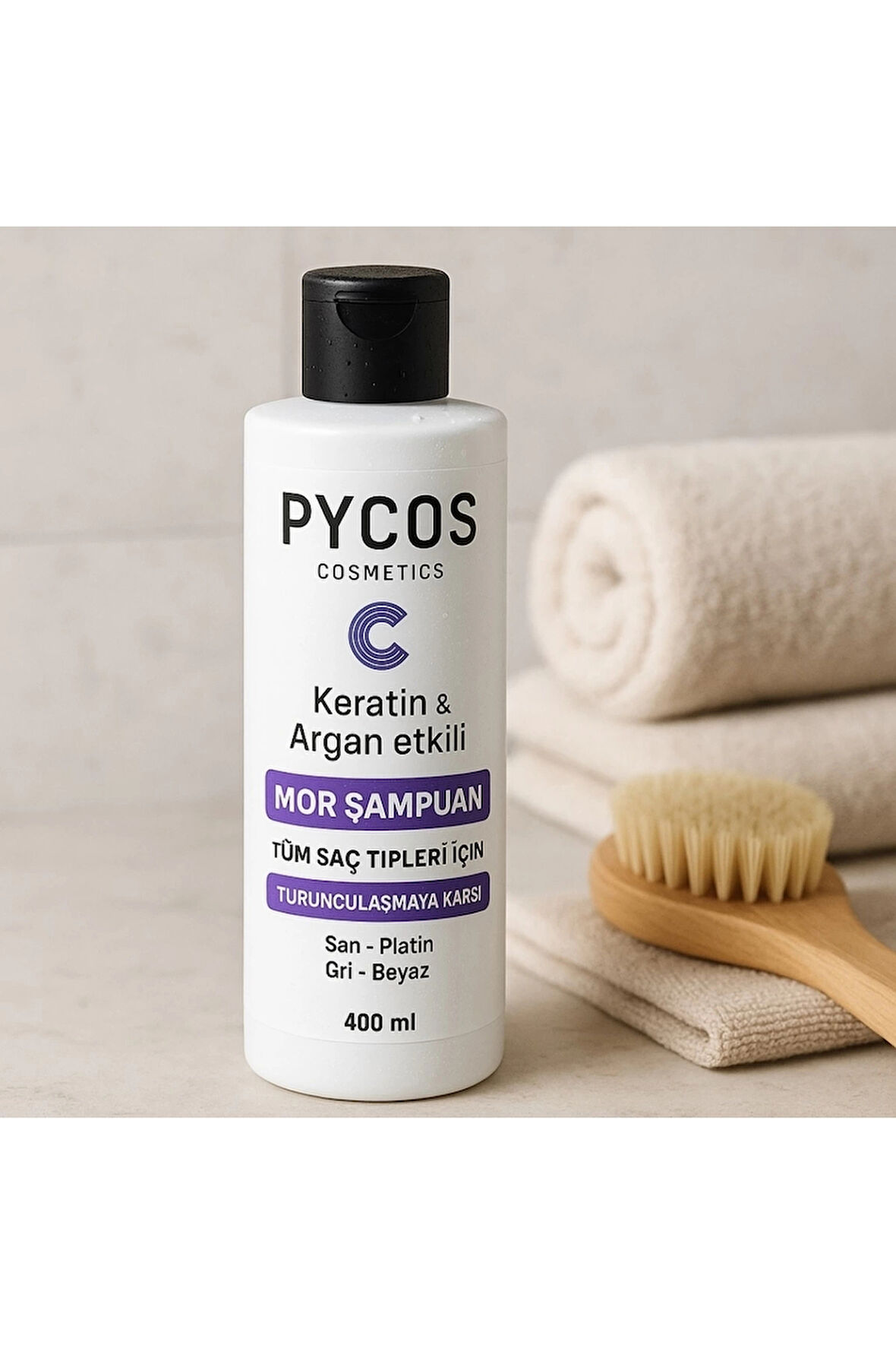 PYCOS Keratin + Argan Etkili Mor Şampuan – 400 ml