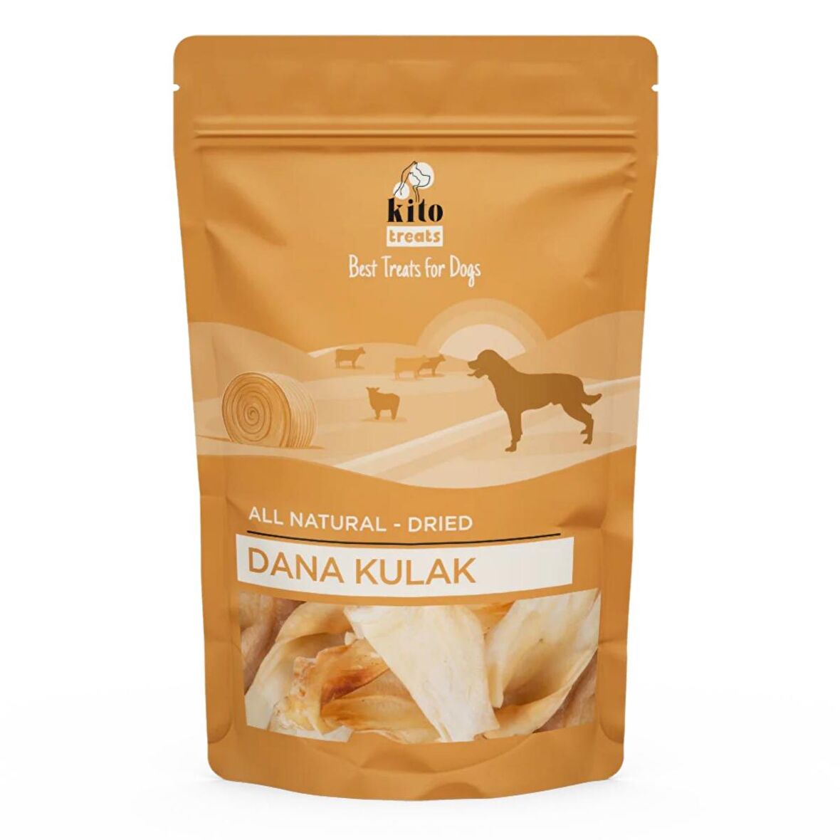 Kurutulmuş Dana Kulak Çiğnemelik Köpek Ödül Maması %100 Doğal, Glutensiz, Organik 100 gr