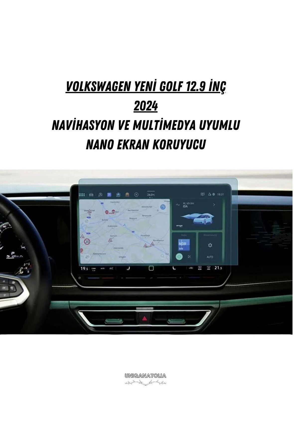 Volkswagen Yeni Golf 2024 Navigasyon Uyumlu Nano Ekran Koruyucu