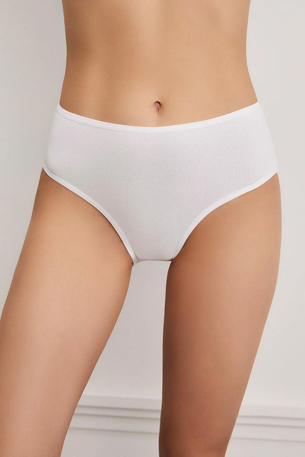 Kadın Yüksel Bel Slip Siyah Beyaz Ten 5'li Paket Ersk760