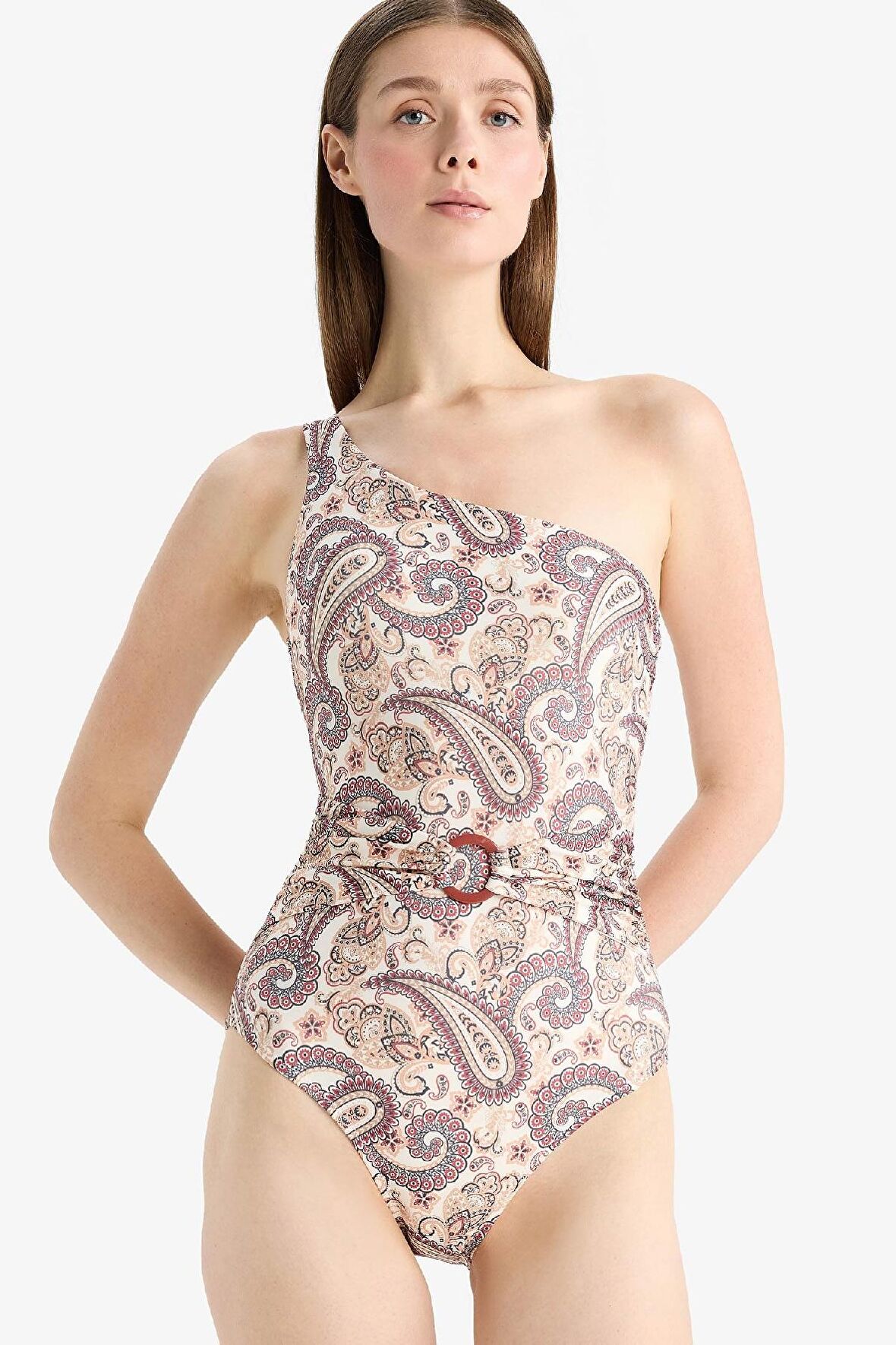 DeFacto Tek Omuz Şal Desenli Mayo-Fall in Love E4890AX25SMNV247