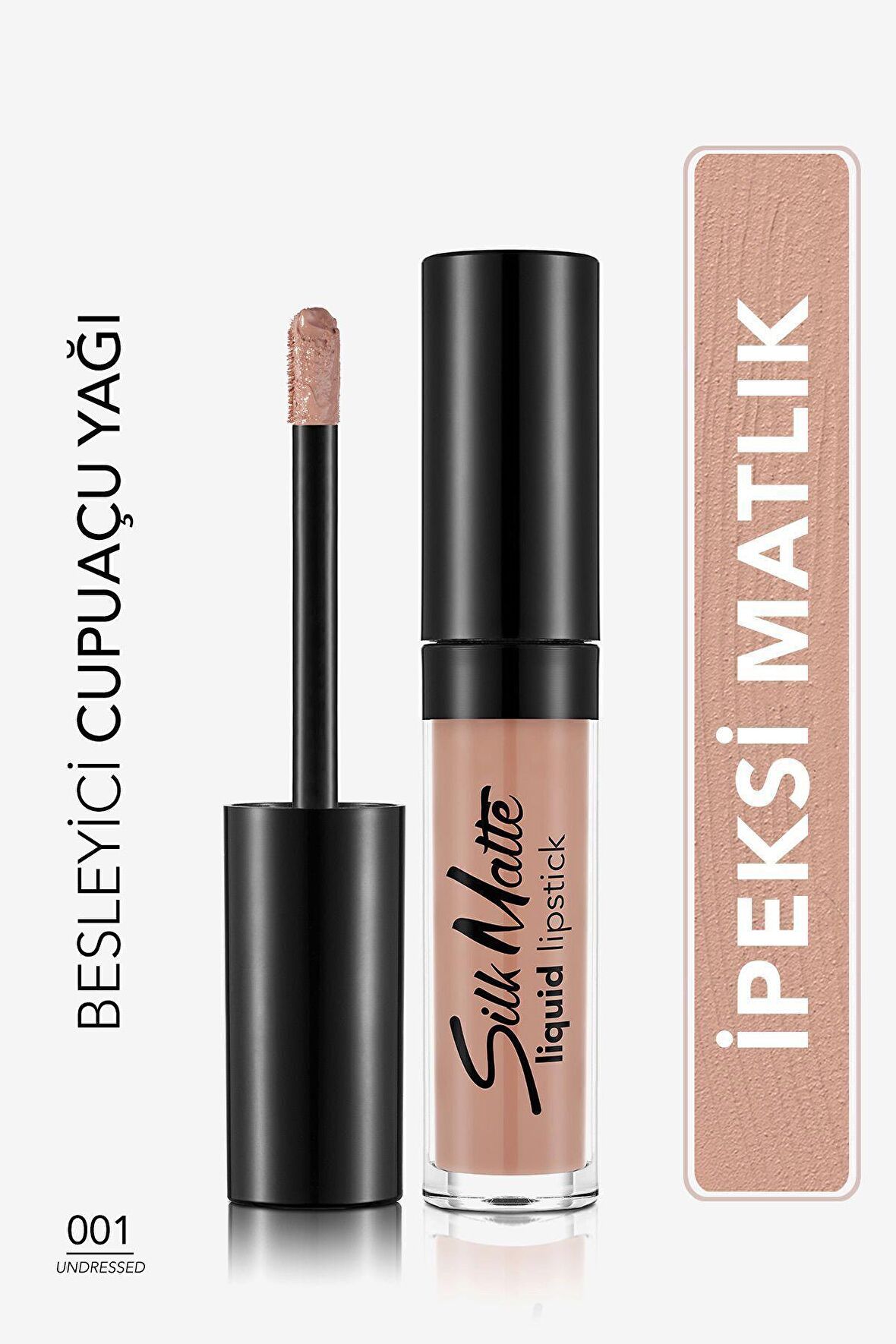 Flormar Kadife Dokulu Likit Mat Ruj - Silk Matte Liquid Lipstick - 001 UNDRESSED - 8690604397273
