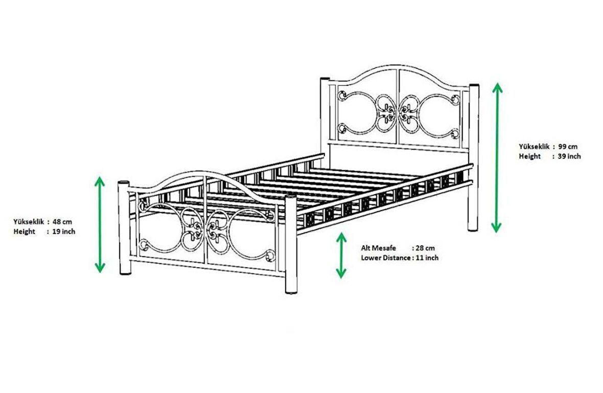 Stella Metal Karyola 120x200 ARM167