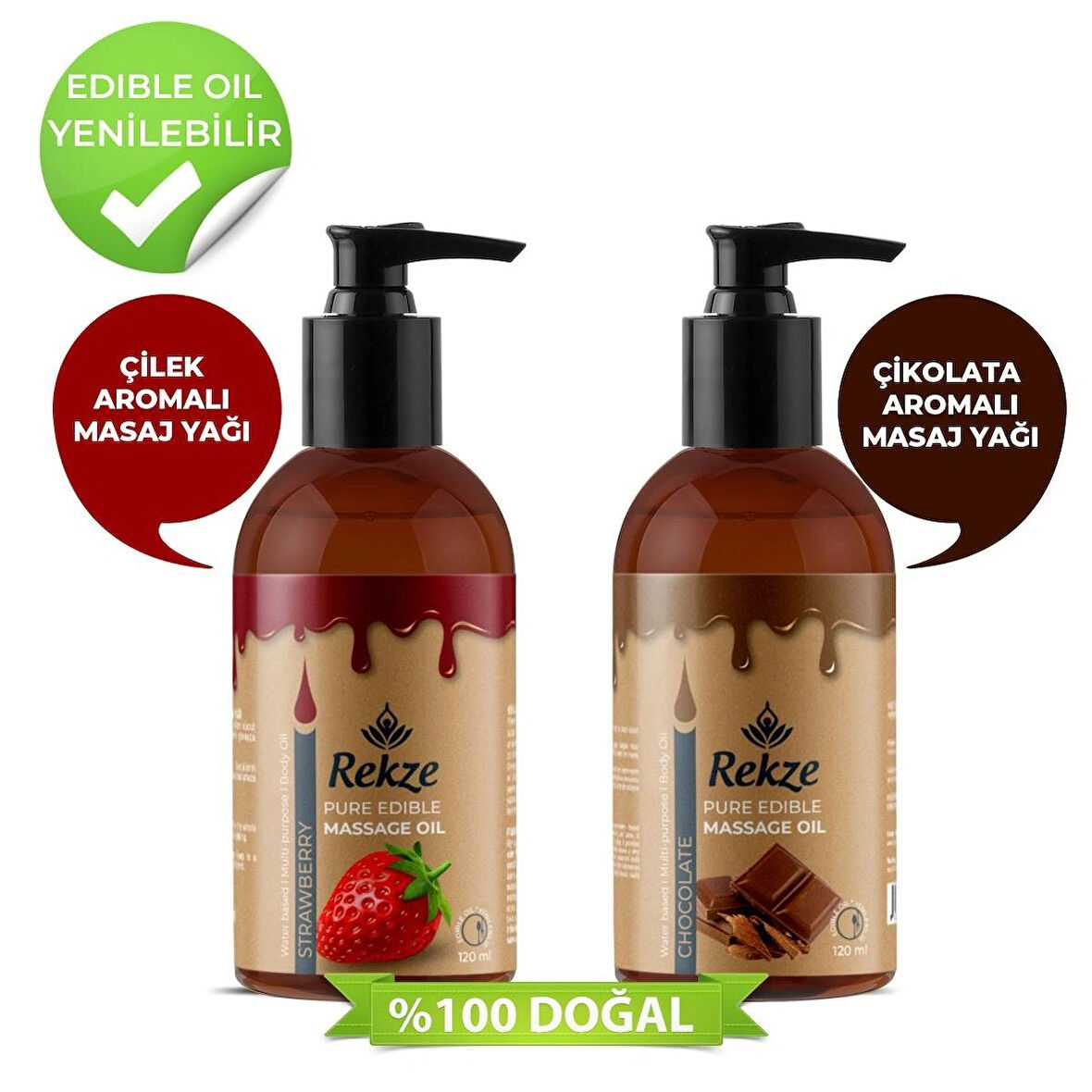 2'li Tatlı Kaçamak: Çilek Ve Çikolata Aromalı Erotik Masaj Yağı