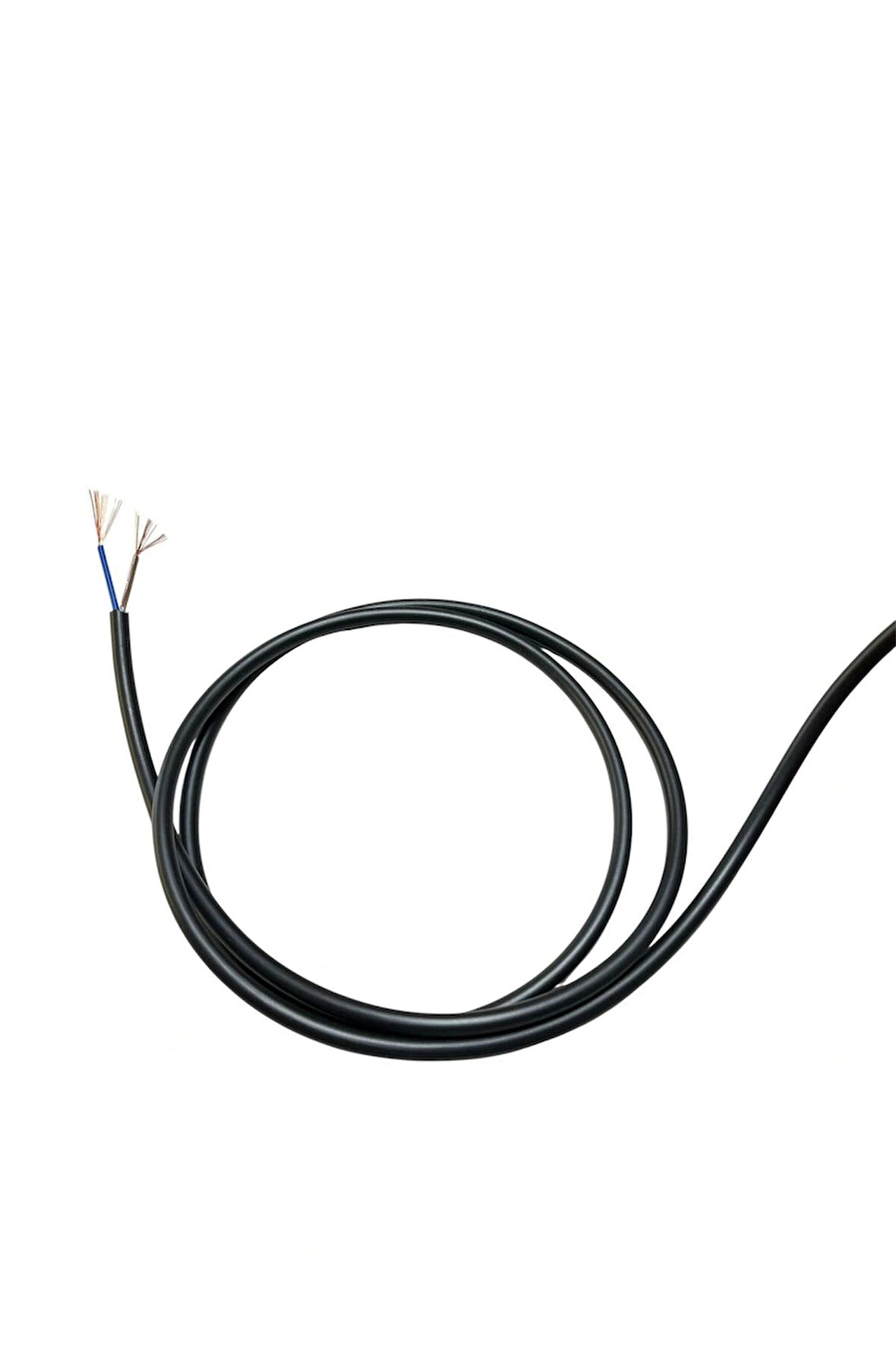 Aydınlatma Elektrik Kablosu (2*0,50 TTR Yuvarlak Tip) (Tam Bakır) Siyah 3 Metre