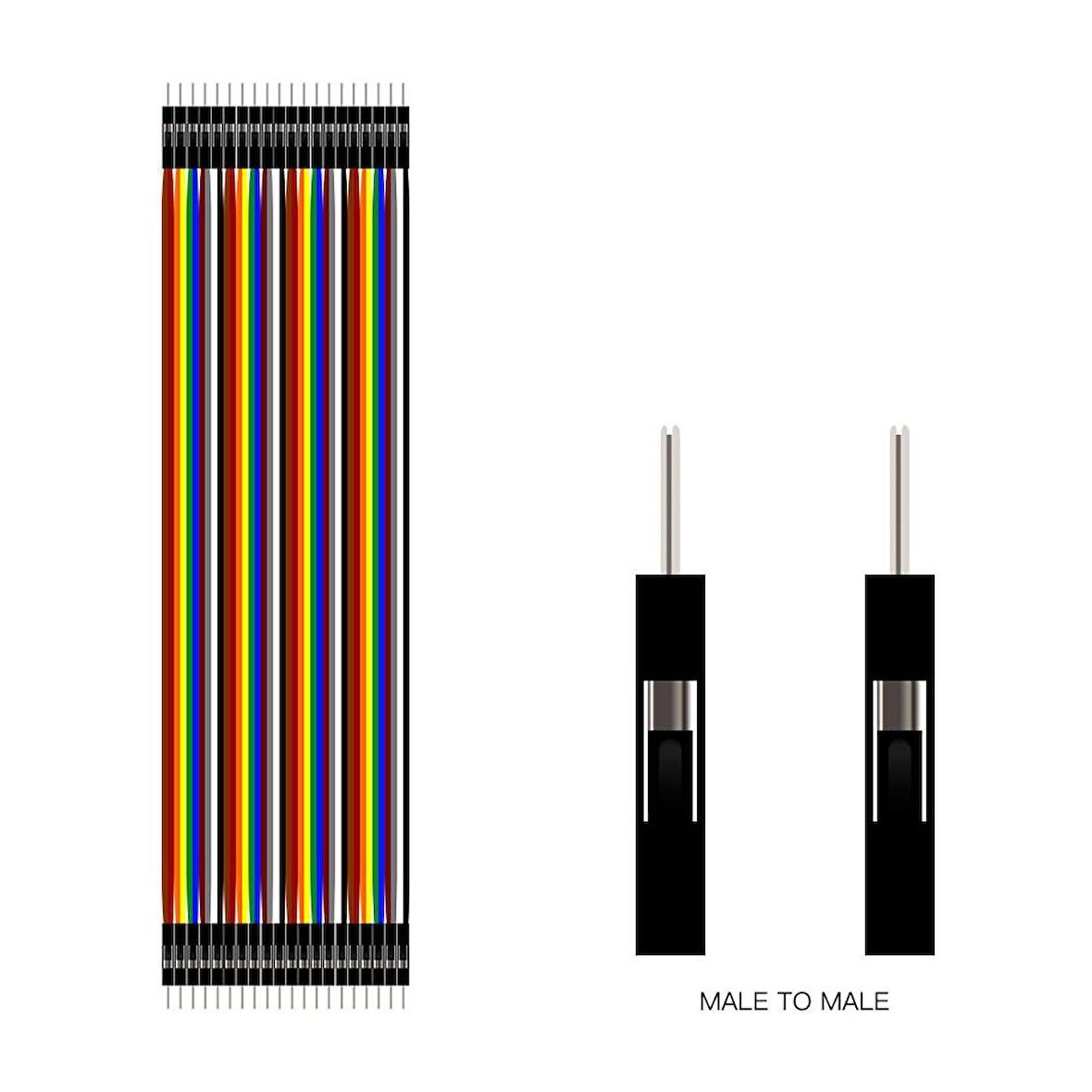 40 Pin Erkek - Erkek Dupont Kablo - 20cm