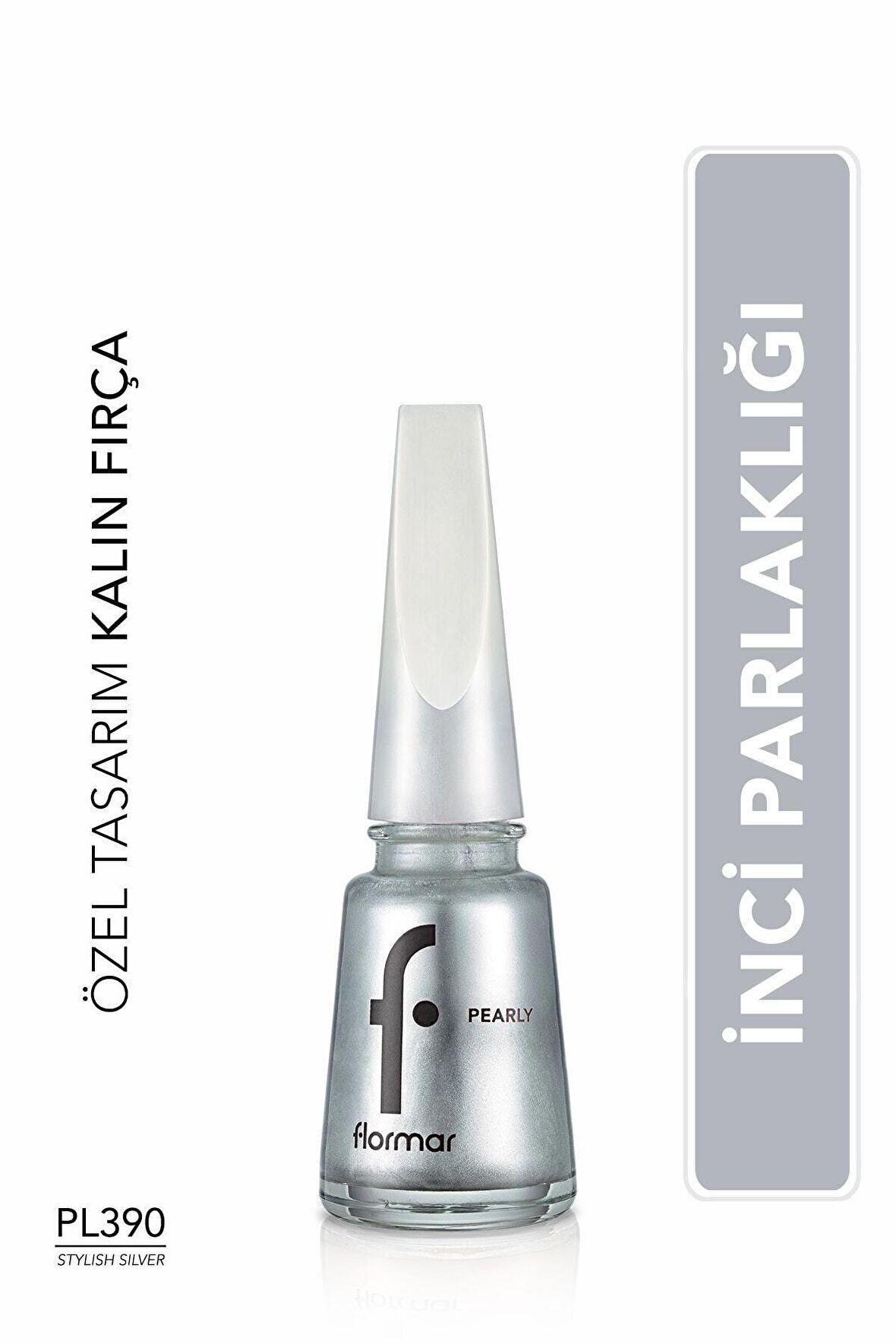 Flormar Sedefli Parlak Oje (GRİ) - Pearly Nail Enamel - Pl390 Stylish Silver - 8682536035538