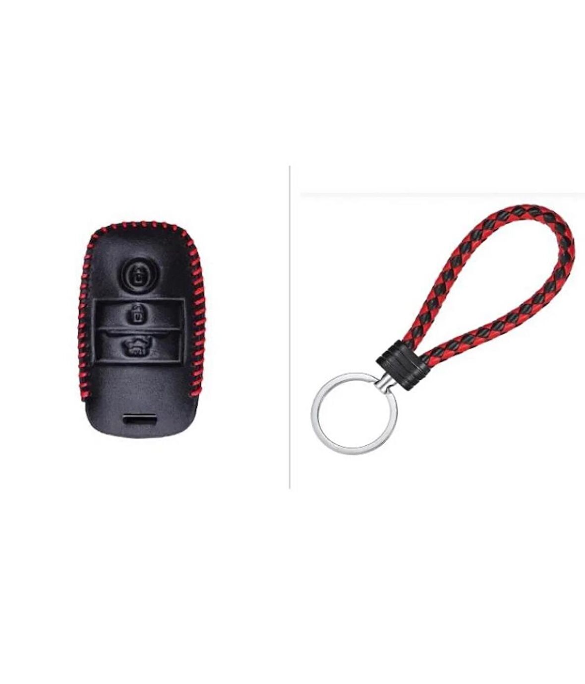 Kia Rio Ceed Soul Sportage Sorento Carens Picanto Deri Anahtar Koruma Kılıfı Ve Örgü Anahtarlık