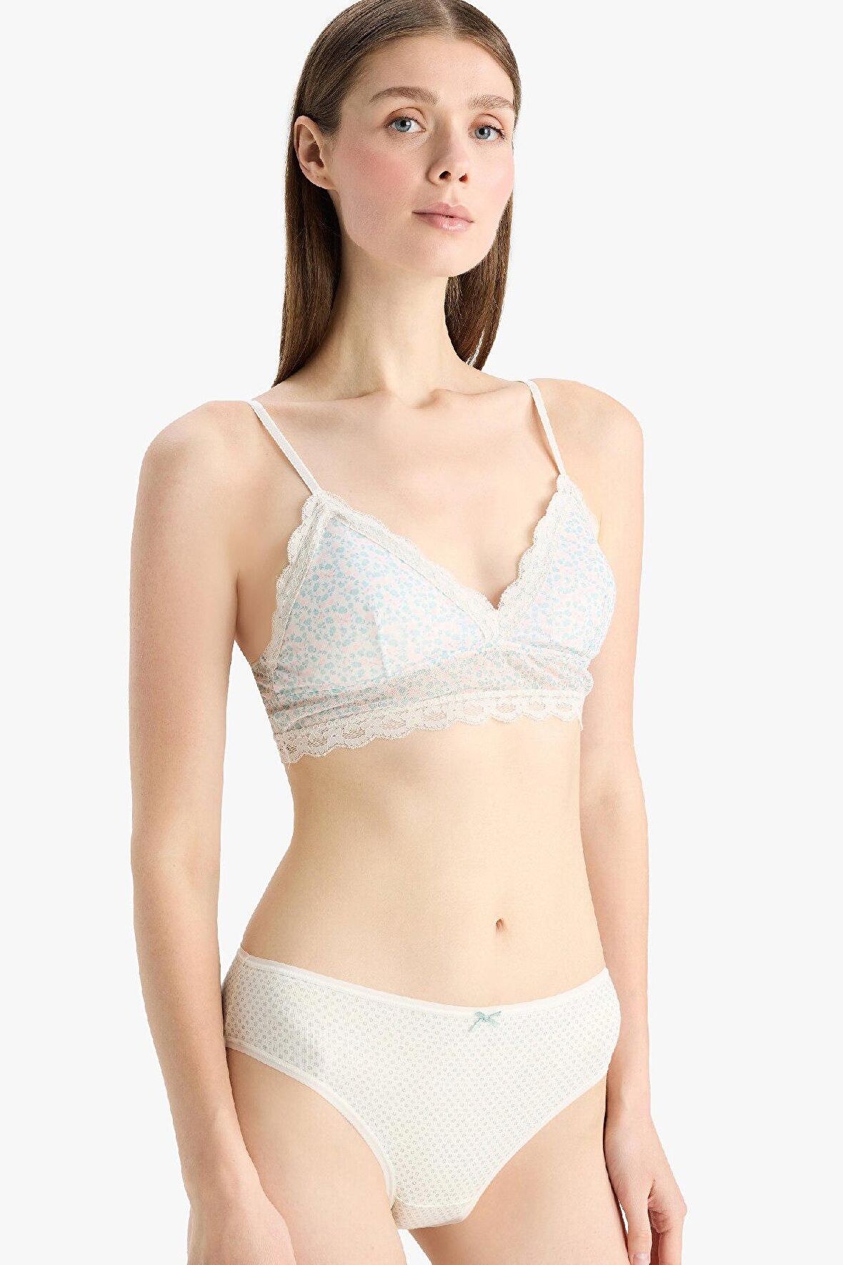 DeFacto Floral Çıkarılabilir Pedli Dantel Detaylı Bra-Fall in Love E7032AX25SPER98