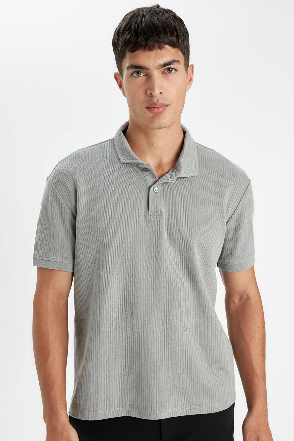 DeFacto Regular Fit Basic Düz Kısa Kollu Polo Tişört D4814AX24SMGR67