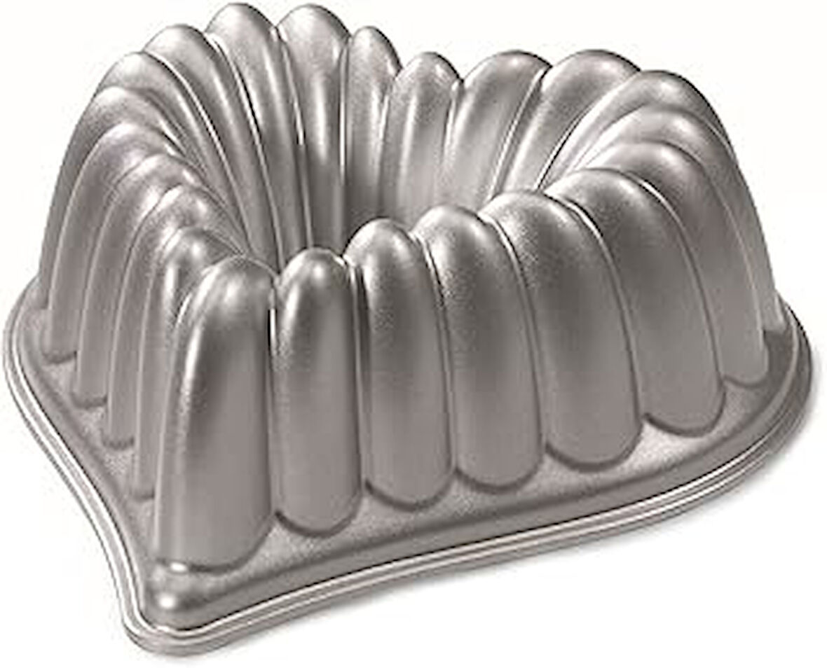 Ware, Nordicware 55548 Kek Kalıbı, Kalpli Çelenk, Alüminyum Döküm, Hacim: 2.5lt, 55548Amz, Gümüş