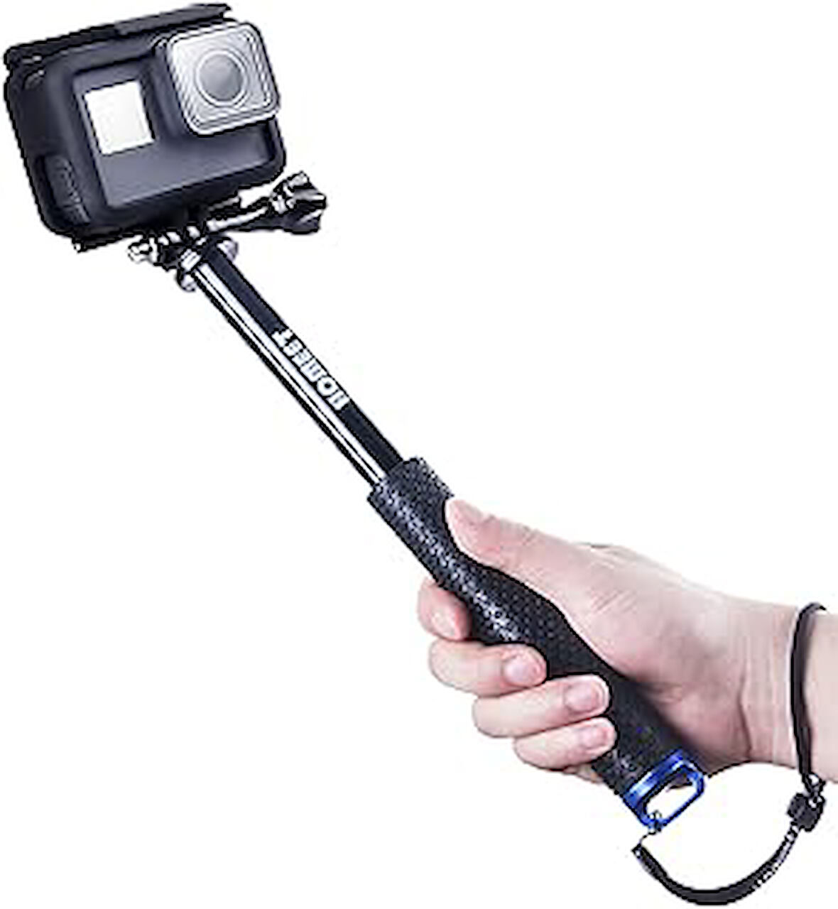 Homeet 49 cm Selfie Çubuğu Teleskopik, Geri Çekilebilir Aksiyon Kamerası Selfie Çubuğu, Kendi Portrenizi Çekmek Için Su Geçirmez Monopod.SJCAM, YI 4K, Victure, Qumox, Crosstour, Apeman Için.