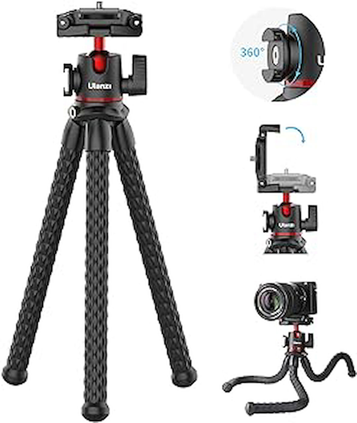 MT-33 Cold Shoe Ahtapot Tripod, Siyah