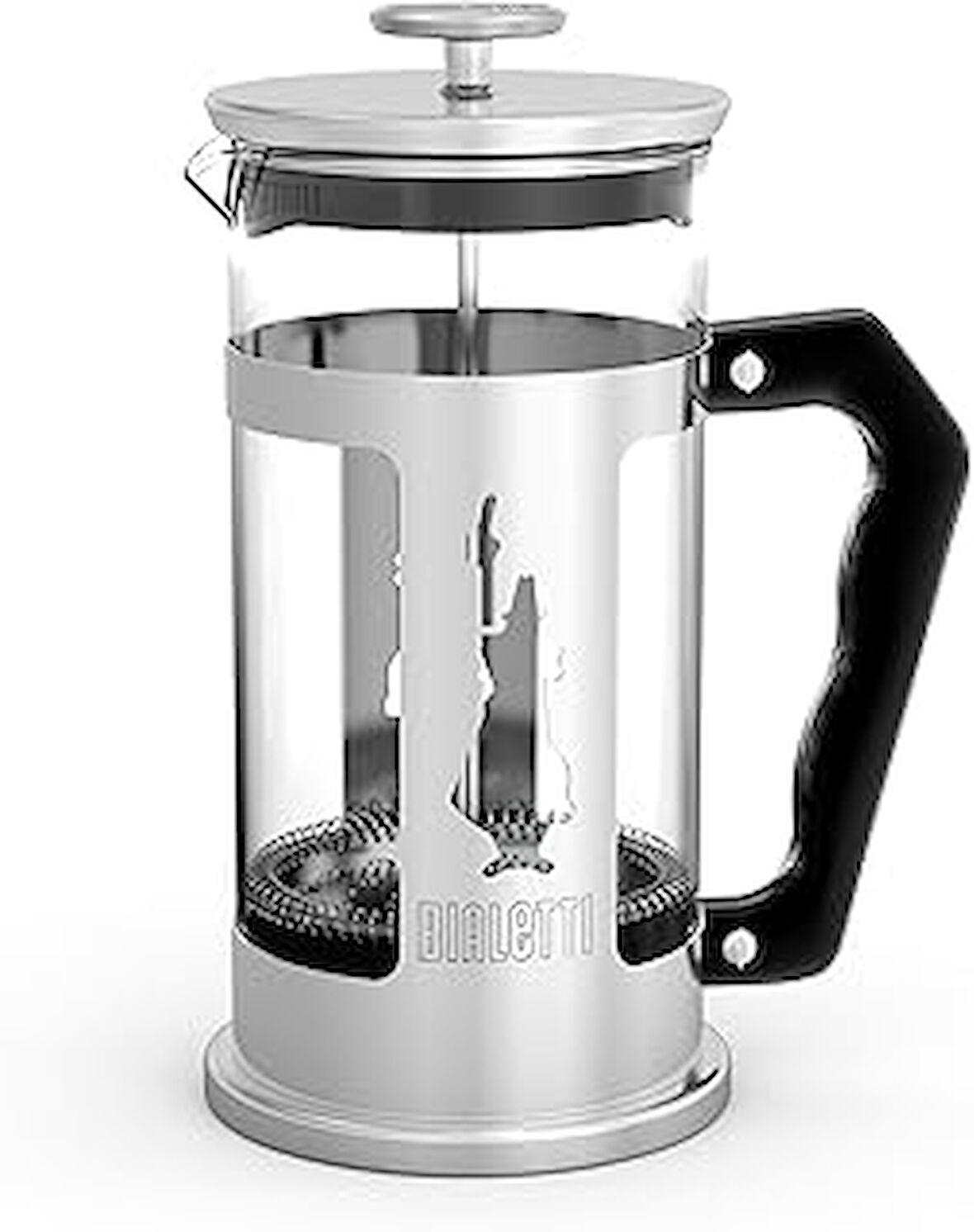 Preziosa kahve presi, kahve veya çay için French Press filtre, paslanmaz çelik gövde ve borosilikat cam kap, bulaşık makinesinde yıkanabilir, 350 ml, 3 fincan için