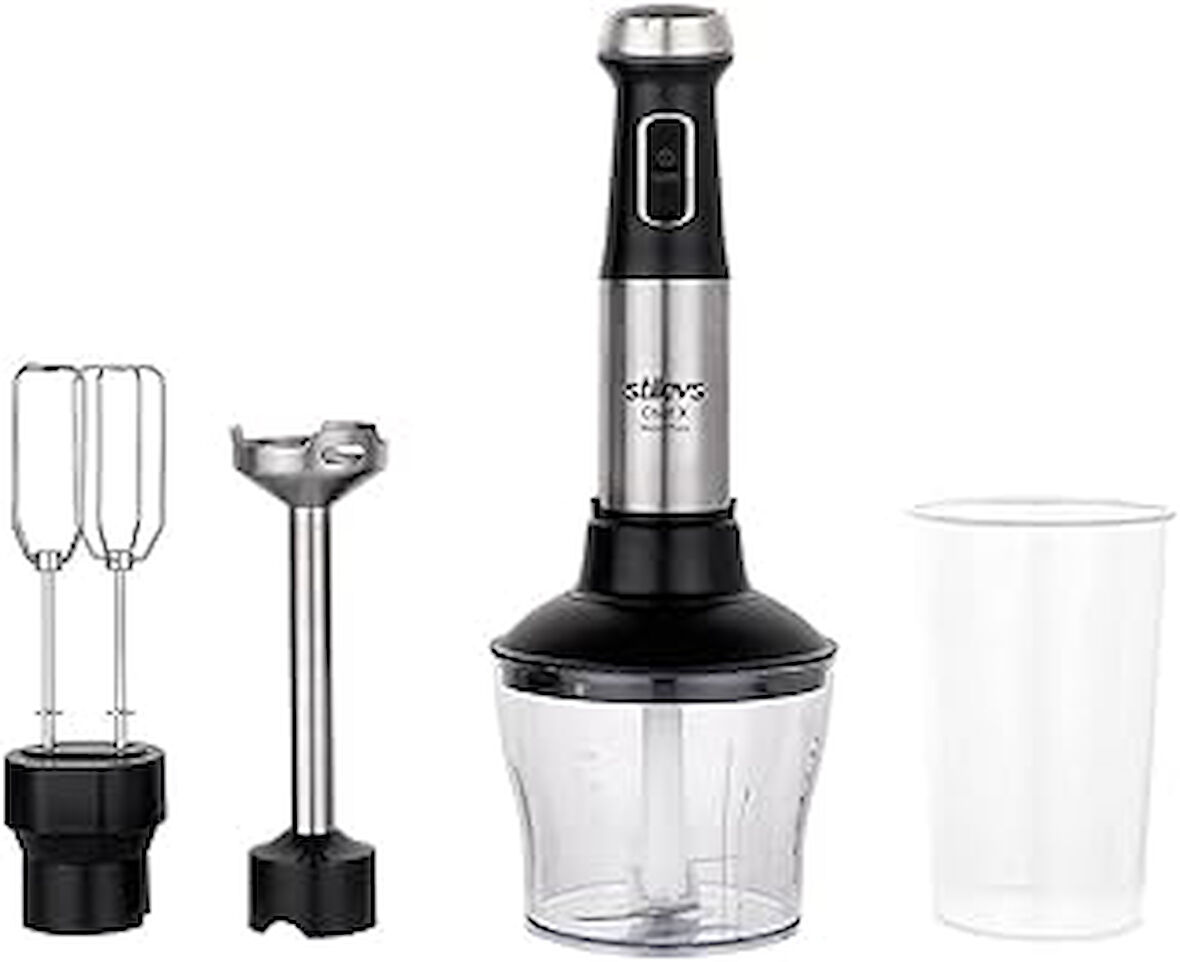 Chef X Inox Plus El Blender Seti, Paslanmaz Çelik, Turbo Hız Ayarı, Karıştırma Ölçü Kabı