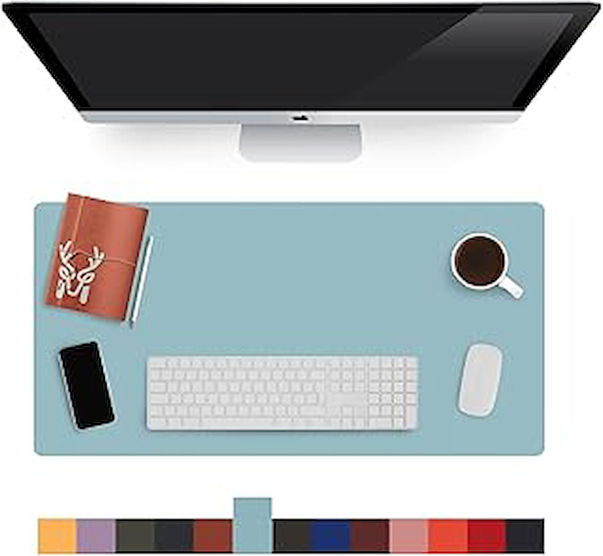 Modica® Lindos - Deri Mat, Masa Pedi, Büyük Mouse Pad, Ofis için Mat, Su Geçirmez Mat, Ofis ve Ev için Deri Pedi, Gaming Masa Matı, Masaüstü için Masa Koruyucu Pedi
