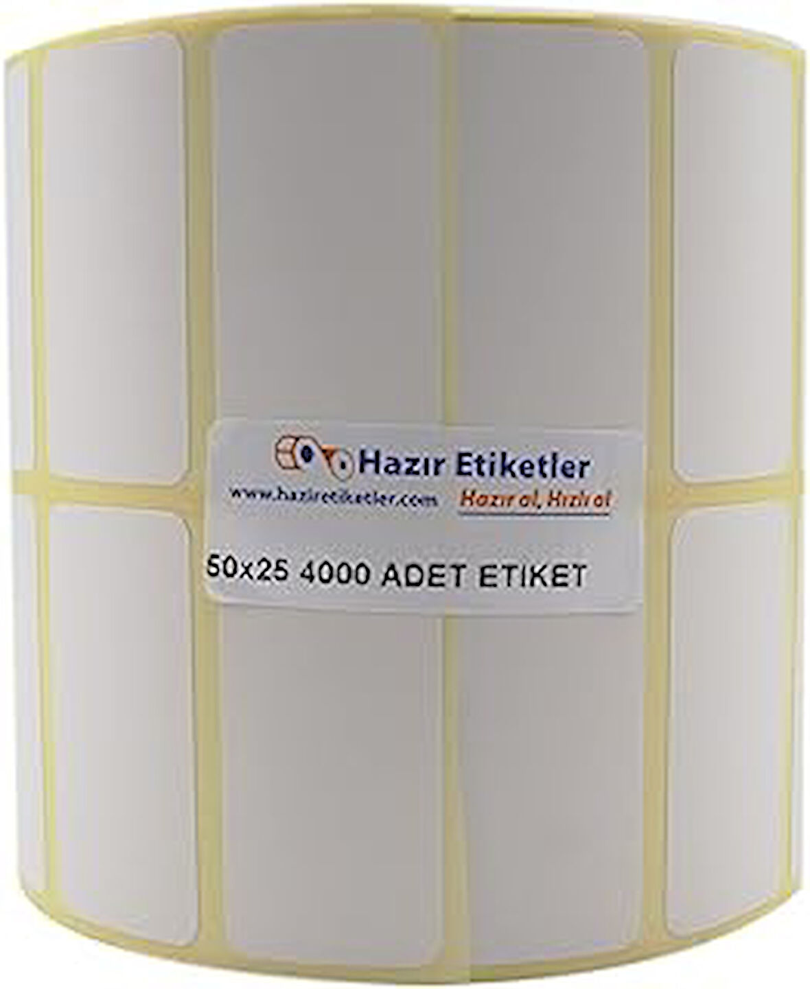 hazır etiketler , hazır al hızlı al Eko Termal Etiket 50mm x 25mm Ruloda 4000 Adet Yan Yana 2 li 40mm Kuka Çapında Direk Termal Transfer Etiketi