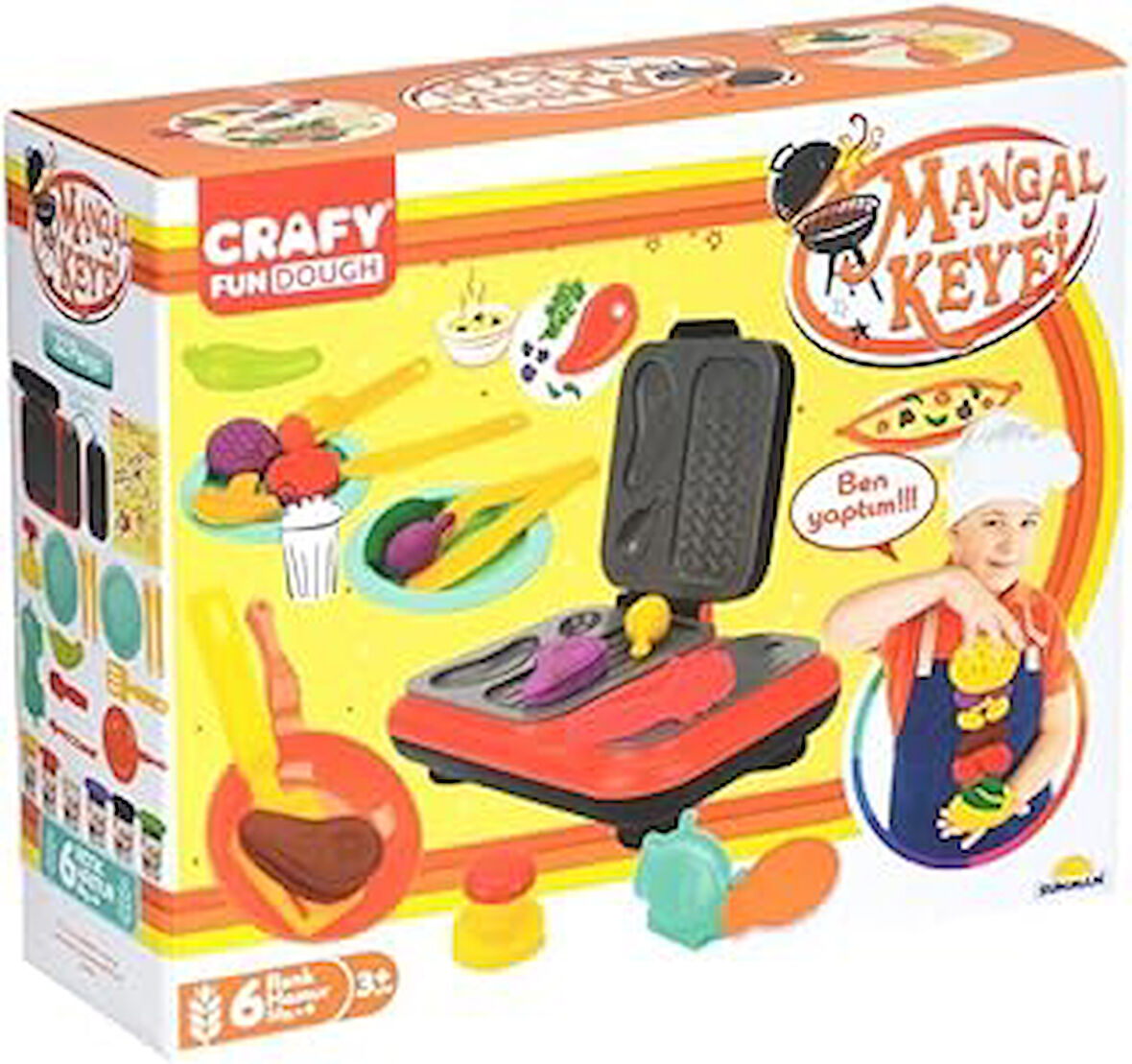 Crafy Oyun Hamur Set Mangal Keyfi 6X50Gr 22 Parça Büyük