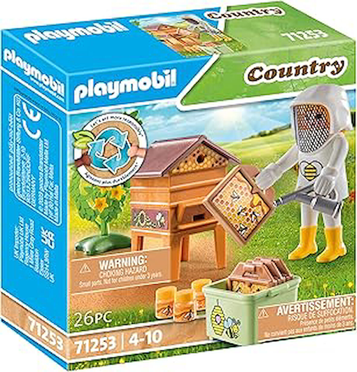 Playmobil 71253 Country Arıcı, çiftlik hayvanı oyun setleri, sürdürülebilir oyuncaklar, eğlenceli, yaratıcı rol yapma, oyun setleri 4 yaş ve üzeri çocuklar için uygun