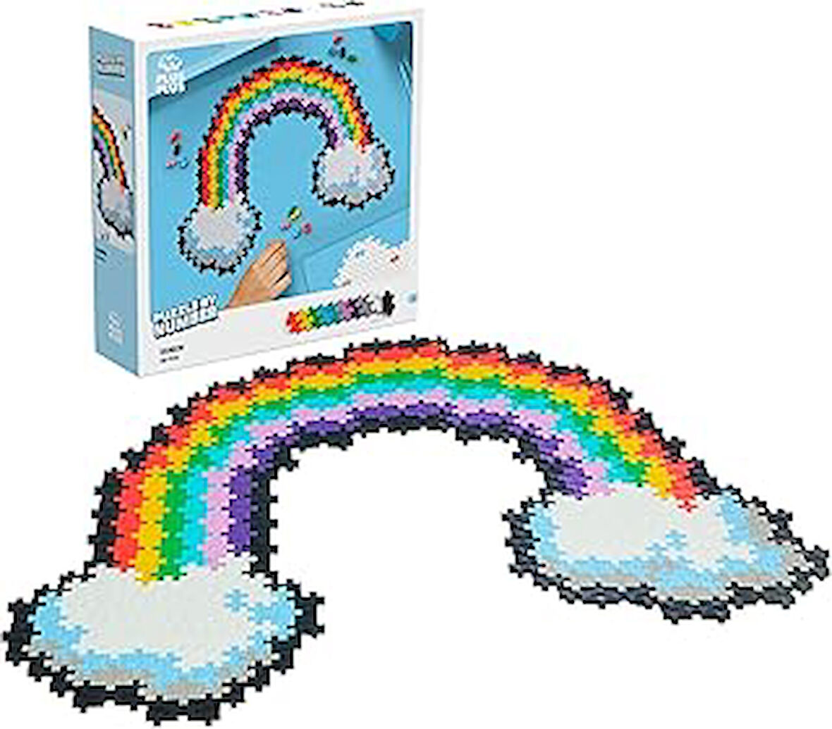 PLUS PLUS PUZZLE BY NUMBER RAINBOW 500PCS