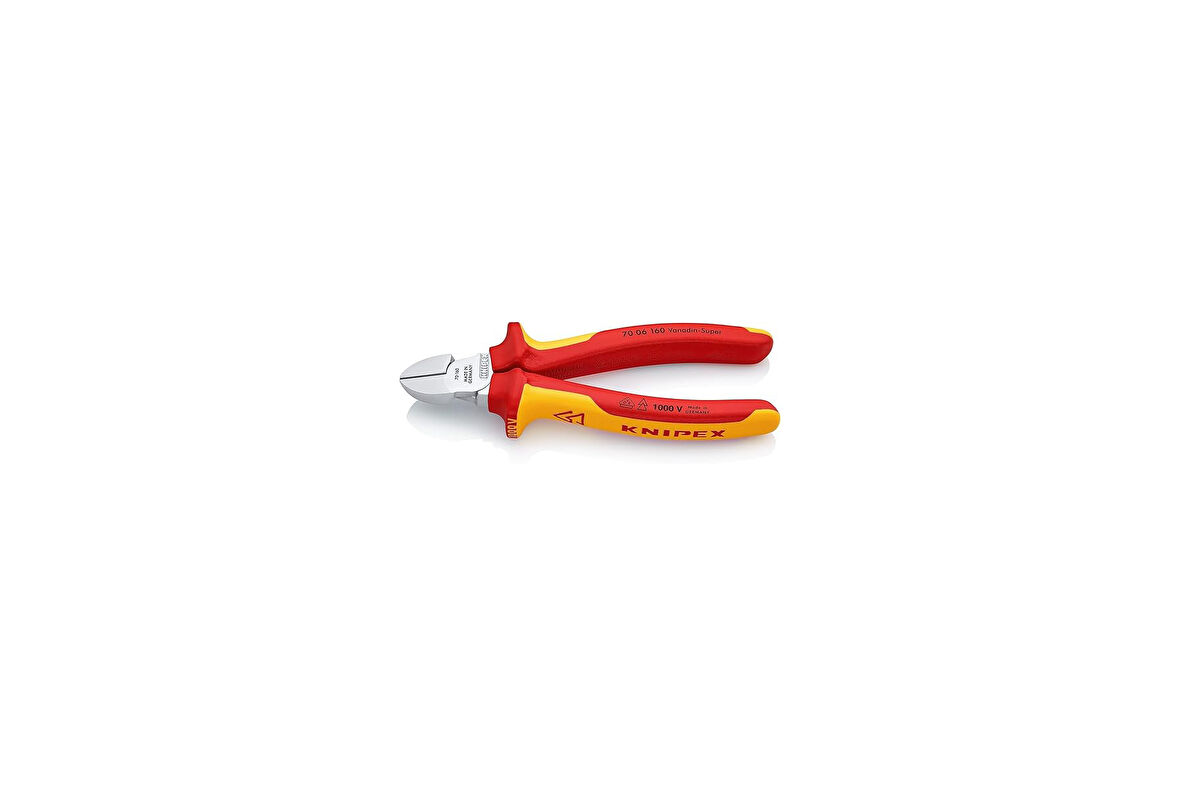 Knipex Yan Keski Krom Kaplama, Yalıtımlı Çok Bileşenli Kılıflar, VDE Onaylı 160 mm 70 06 160