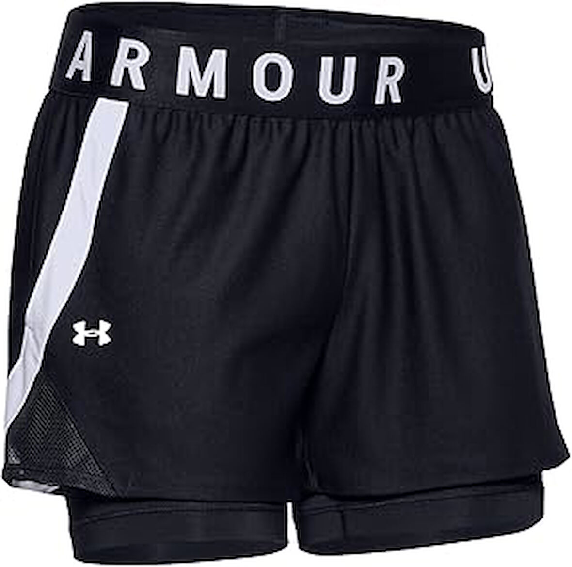 Under Armour Kadın Play Up 2-in-1 Shorts Training Şort, Black/Black/White , S