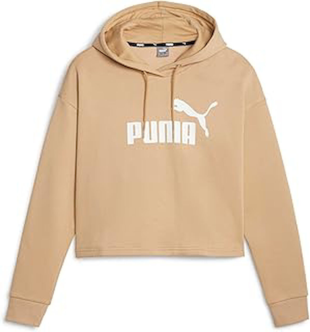 Kadın Essentials Cropped Logo Women's Hoodie Kapüşonlu Sweatshirt