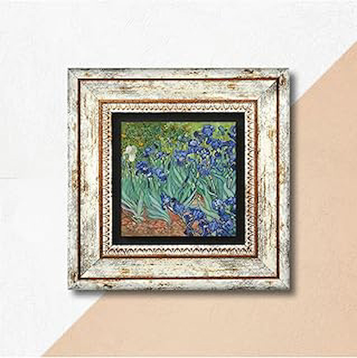 Pinecone Vincent van Gogh İrisler Taş Duvar Tablosu Çerçeveli Duvar Dekoru Wall Art K1-66