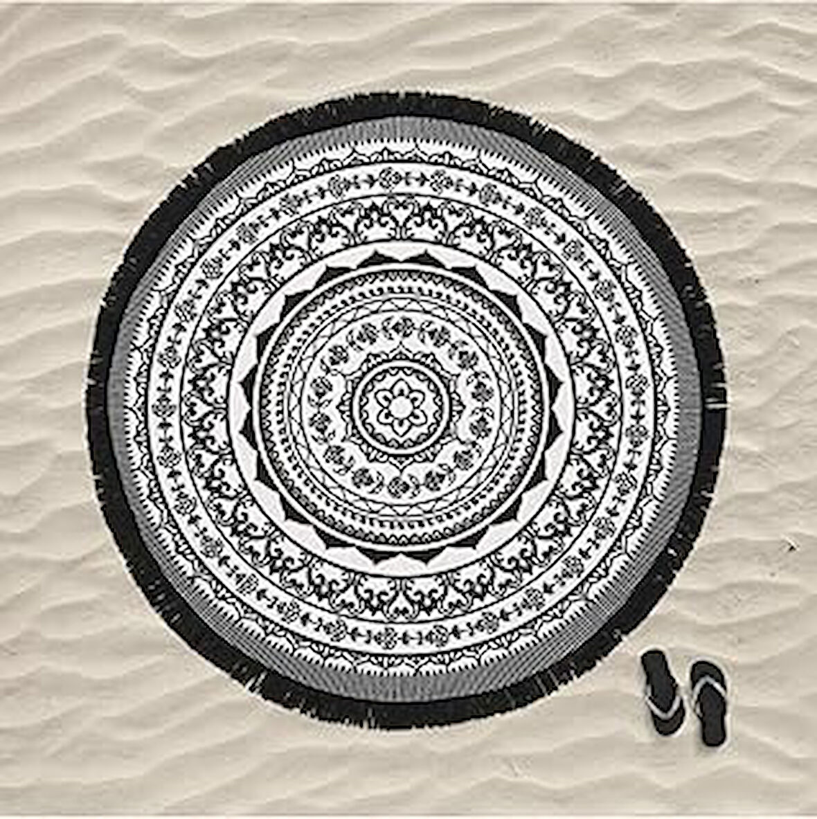 MARTE HOME Mandala 4 Yuvarlak Plaj Havlusu