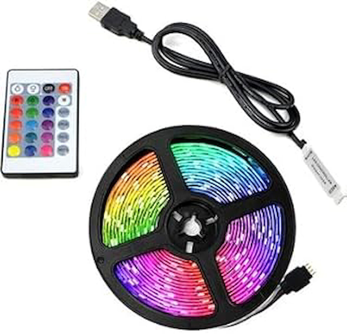 Kumandalı Tek Çipli RGB Şerit Led SET