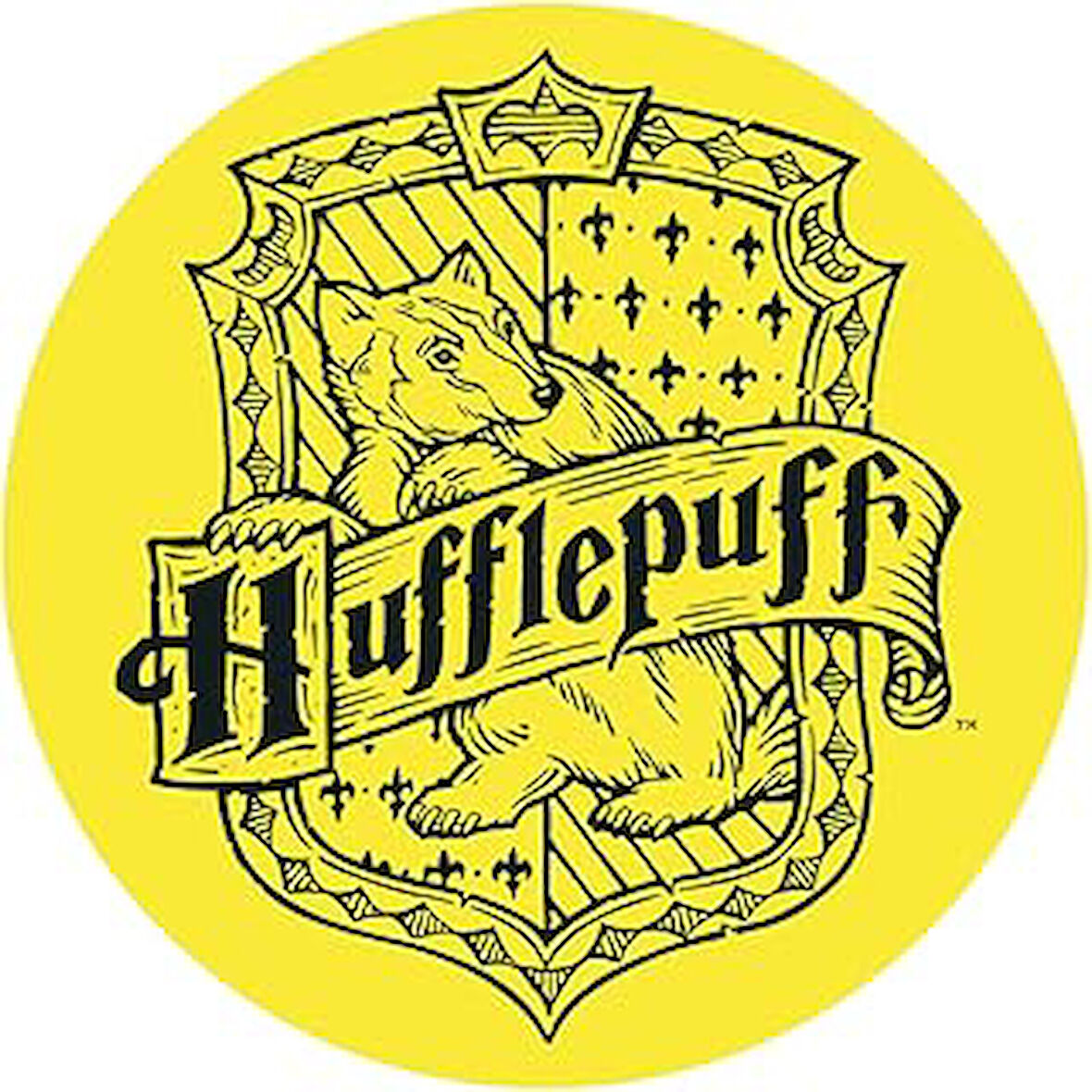 sihir dükkanı Harry Potter Hufflepuff Ahşap Bardak Altlığı