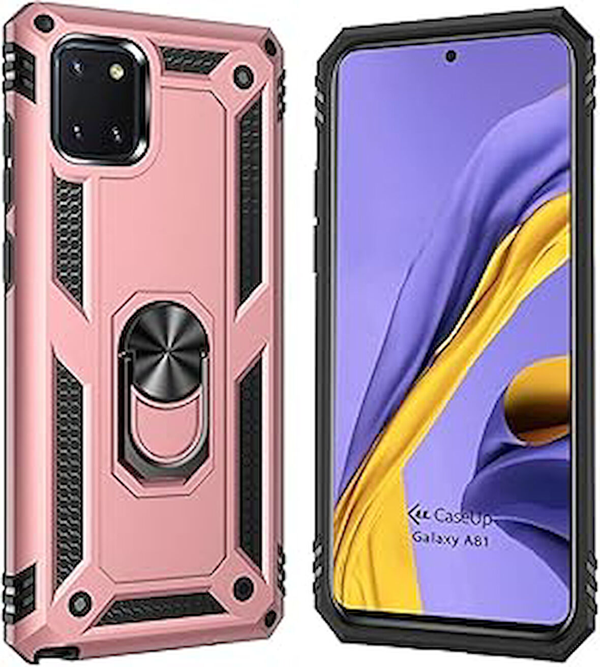 CaseUp Galaxy A81, CaseUp Magnetic Ring Uyumlu Kılıf Rose