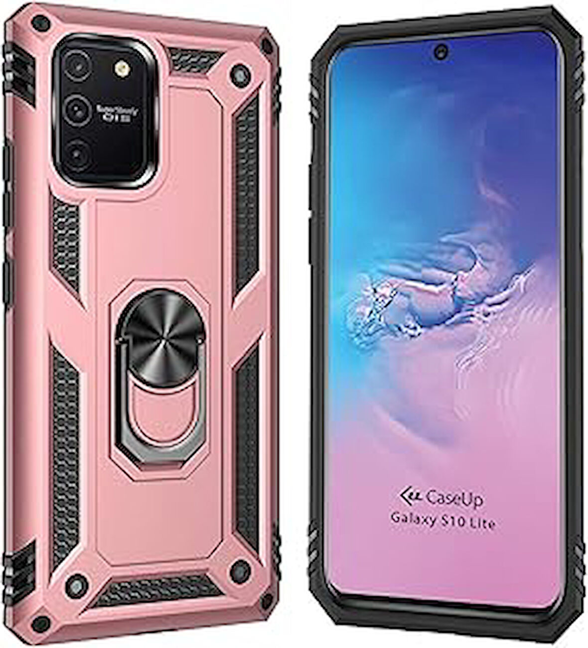 CaseUp Galaxy S10 Lite, CaseUp Magnetic Ring Uyumlu Kılıf Rose