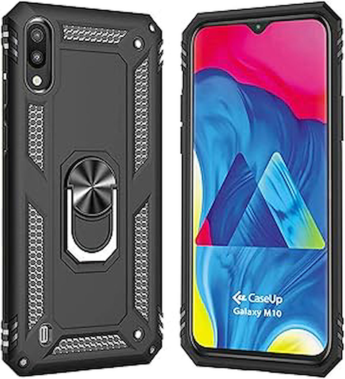 CaseUp Galaxy M10, CaseUp Magnetic Ring Uyumlu Kılıf Siyah