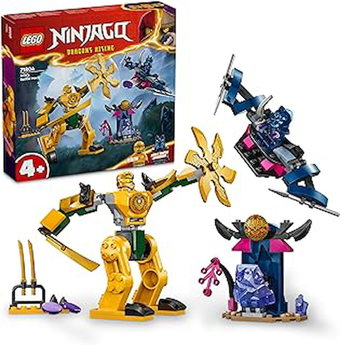 NINJAGO Arin’in Savaş Robotu 71804-4 Yaş ve Üzeri Çocuklar için Arin Minifigürü İçeren Yaratıcı Oyuncak Yapım Seti 71804