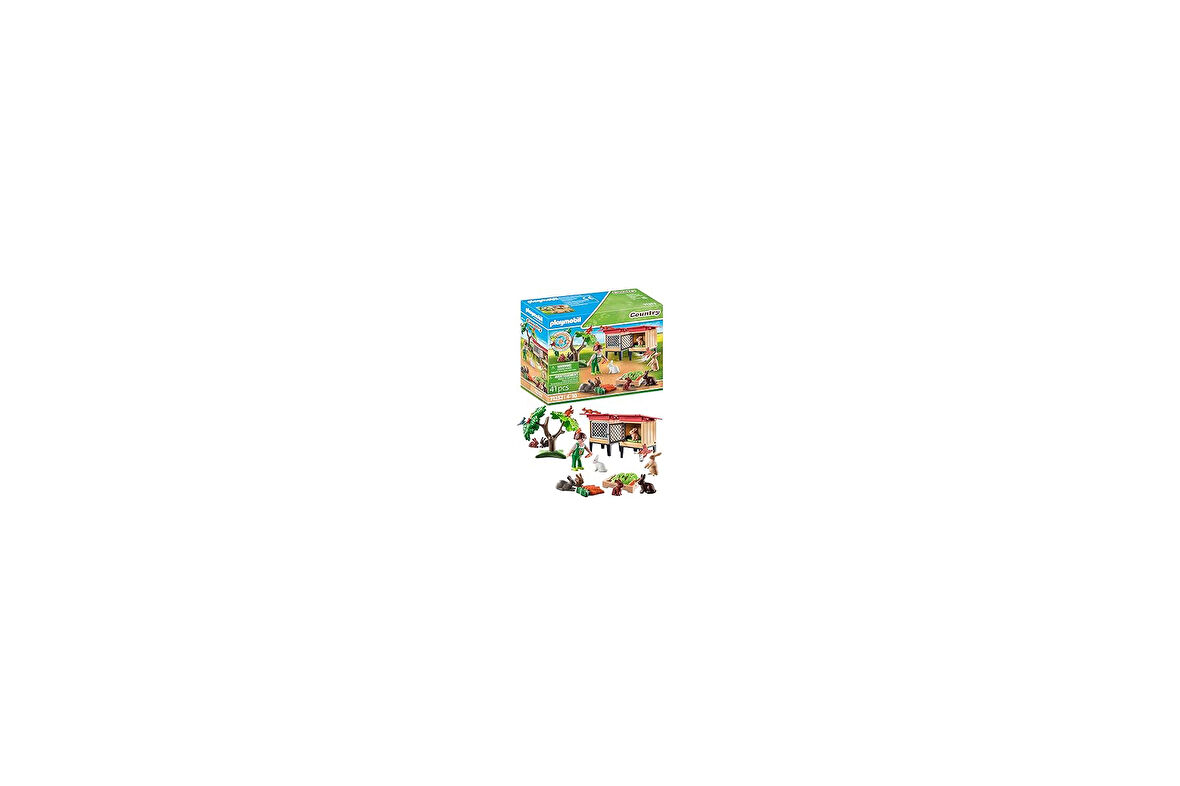 Playmobil 71252 Country Tavşan Kafesi, çiftlik hayvanı oyun setleri, sürdürülebilir oyuncaklar, eğlenceli, yaratıcı rol yapma, oyun setleri 4 yaş ve üzeri çocuklar için uygun